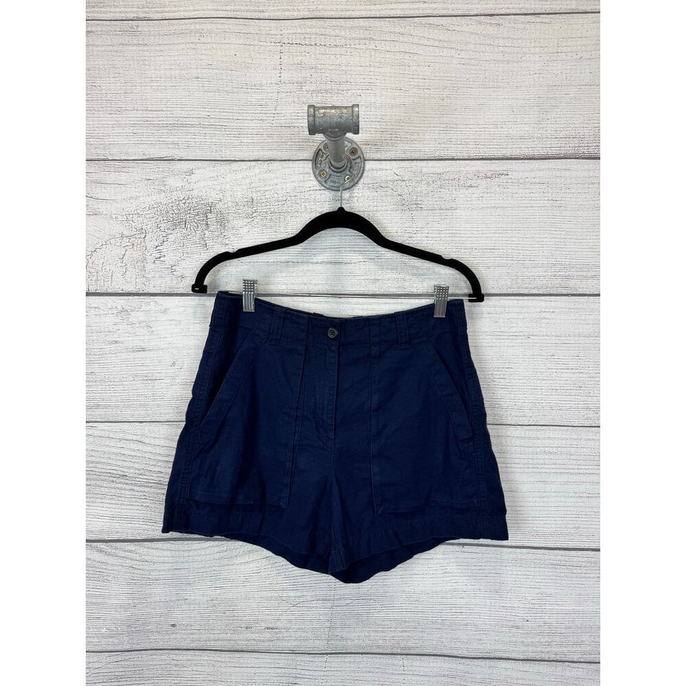 J.Crew Women's Navy Blue Linen Blend Seaside Cargo Shorts Size 4